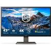 Philips Monitor 42,5" ( LED 3840x2160 UHD 4K 60Hz ) P LINE Multiview Black 439P1