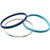 SSC NAPOLI Kit 3 Braccialetti Sottili in Silicone, Logo Napoli e Scritta