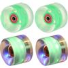 PATIKIL Ruote per Skateboard Luminose 60x45mm, 4 Pezzi Ruote per Pattini a Rotelle 78A in PU con Cuscinetti per Sostituzione Pattinaggio a Doppia Riga Esterni Cruiser Street, Verde