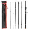 Domary Canna da Pesca Spinning da Viaggio in Fibra di Carbonio 6 Pezzi con Guide in Acciaio Inossidabile e Impugnatura Eva per la Pesca Viaggio (Canna Lancio 2,1 m)