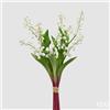 EDG Enzo De Gasperi Mughetto Bouquet x5 con Foglie Pianta Artificiale H 40 Cm Bianco
