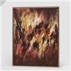 EDG Enzo De Gasperi Quadro Abstract Rettangolare Fiamme 150x120 cm - Decorazione Parete Design Moderno Casa