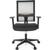 HJH Office jhj OFFICE Sedia da ufficio per l'home office, modello OFFICE R8, sedia da scrivania con braccioli pieghevoli, rivestita in tessuto/rete, sedia girevole