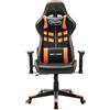vidaXL Sedia da gioco in ecopelle nera e arancione