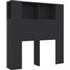 vidaXL Testiera con ripiani Nero 100x18,5x102,5 cm