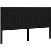 vidaXL Testiera nera 205,5x4x100 cm in legno di pino massiccio