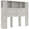 vidaXL Testiera con ripiani Grigio cemento 120x18,5x102,5 cm