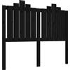 vidaXL Testa di letto vidaXL nera 126x4x110 cm in legno massello di pino