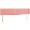 vidaXL Testiera con orecchie rosa 163x23x78/88 cm in velluto