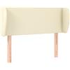 vidaXL Testiera con orecchie Crema 103x23x78/88 cm Pelle finta