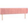 vidaXL Testiera con orecchie rosa 163x23x78/88 cm in velluto