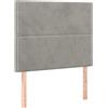 vidaXL Testiere 2 pz. Velluto grigio chiaro 100x5x78/88 cm