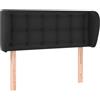 vidaXL Testiera con orecchie Nero 103x23x78/88 cm Pelle finta