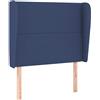vidaXL Testiera con orecchie blu 93x23x118/128 cm Tessuto
