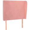 vidaXL Testiera con orecchie Rosa 93x23x118/128 cm Velluto