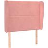 vidaXL Testiera con orecchie Rosa 83x23x118/128 cm Velluto