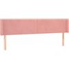 vidaXL Testiera con orecchie Rosa 183x16x78/88 cm Velluto
