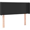 vidaXL Testiera con orecchie Nero 93x16x78/88 cm Pelle finta