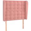 vidaXL Testiera con orecchie Rosa 103x23x118/128 cm Velluto