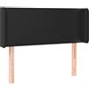 vidaXL Testiera con orecchie Nero 93x16x78/88 cm Pelle finta