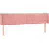 vidaXL Testiera con orecchie Rosa 163x16x78/88 cm Velluto