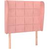 vidaXL Testiera con orecchie Rosa 103x23x118/128 cm Velluto