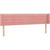 vidaXL Testiera con orecchie Rosa 183x16x78/88 cm Velluto