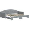 vidaXL Divano letto estraibile Grigio chiaro 90x200 cm Tessuto