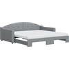 vidaXL Letto da giorno allungabile con materasso grigio chiaro 100x200 cm tessuto