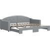 vidaXL Divano letto estraibile Grigio chiaro 90x190 cm Tessuto