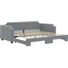 vidaXL Divano letto estraibile Grigio chiaro 90x190 cm Tessuto