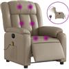 vidaXL Sedia da massaggio elettrica Cappuccino-Marrone Ecopelle