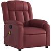 vidaXL Sedia da massaggio in Pelle finta rosso vino