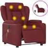 vidaXL Sedia da massaggio elettrica in Pelle finta rosso vino