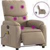 vidaXL Sedia da massaggio elettrica Cappuccino-Marrone Ecopelle