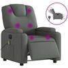vidaXL Sedia da massaggio elettrica in tessuto grigio scuro