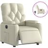 vidaXL Poltrona relax elettrica in Pelle finta crema