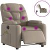 vidaXL Sedia da massaggio elettrica Cappuccino-Marrone Ecopelle