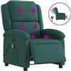 vidaXL Sedia da massaggio elettrica in tessuto verde scuro