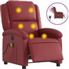 vidaXL Sedia da massaggio elettrica in Pelle finta rosso vino