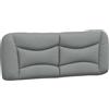DKD HOME DECOR Cuscino per testata grigio chiaro 140 cm in tessuto