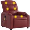vidaXL Sedia da massaggio in Pelle finta rosso vino