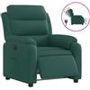 vidaXL Poltrona relax elettrica in tessuto verde scuro