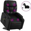 vidaXL Sedia per massaggi con supporto in piedi elettrica in Pelle finta nera