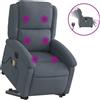 vidaXL Poltrona per massaggi con ausilio per la posizione eretta elettrica in velluto grigio scuro