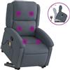vidaXL Poltrona per massaggi con ausilio per l'assistenza in piedi in velluto grigio scuro