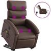 vidaXL Poltrona per massaggi con ausilio per la posizione eretta, elettrica, in Pelle finta marrone