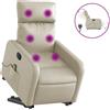 vidaXL Sedia per massaggi con ausilio elettrico in Pelle finta crema