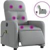 vidaXL Sedia da massaggio elettrica in tessuto grigio chiaro