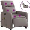 vidaXL Sedia da Massaggio Elettrica Tessuto Taupe